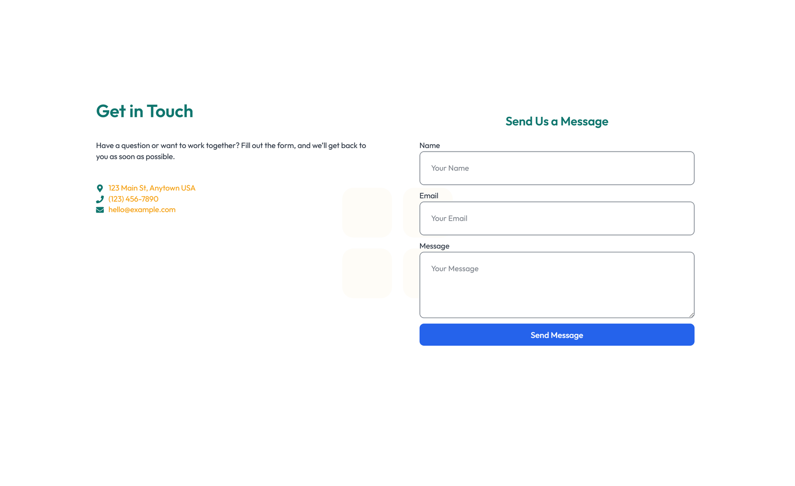 Screenshot of Split Contact with Info Left and Form Right 84 - Elementor Contact Sections component
