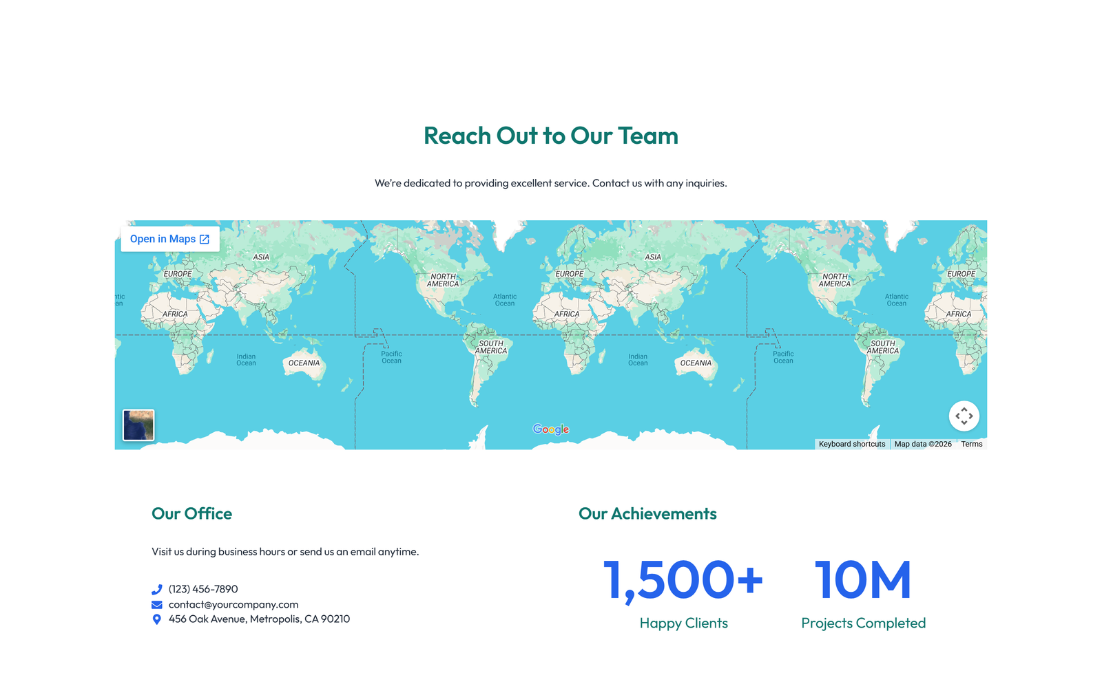 Centered Contact with Form, Info Below 87 - Elementor component
