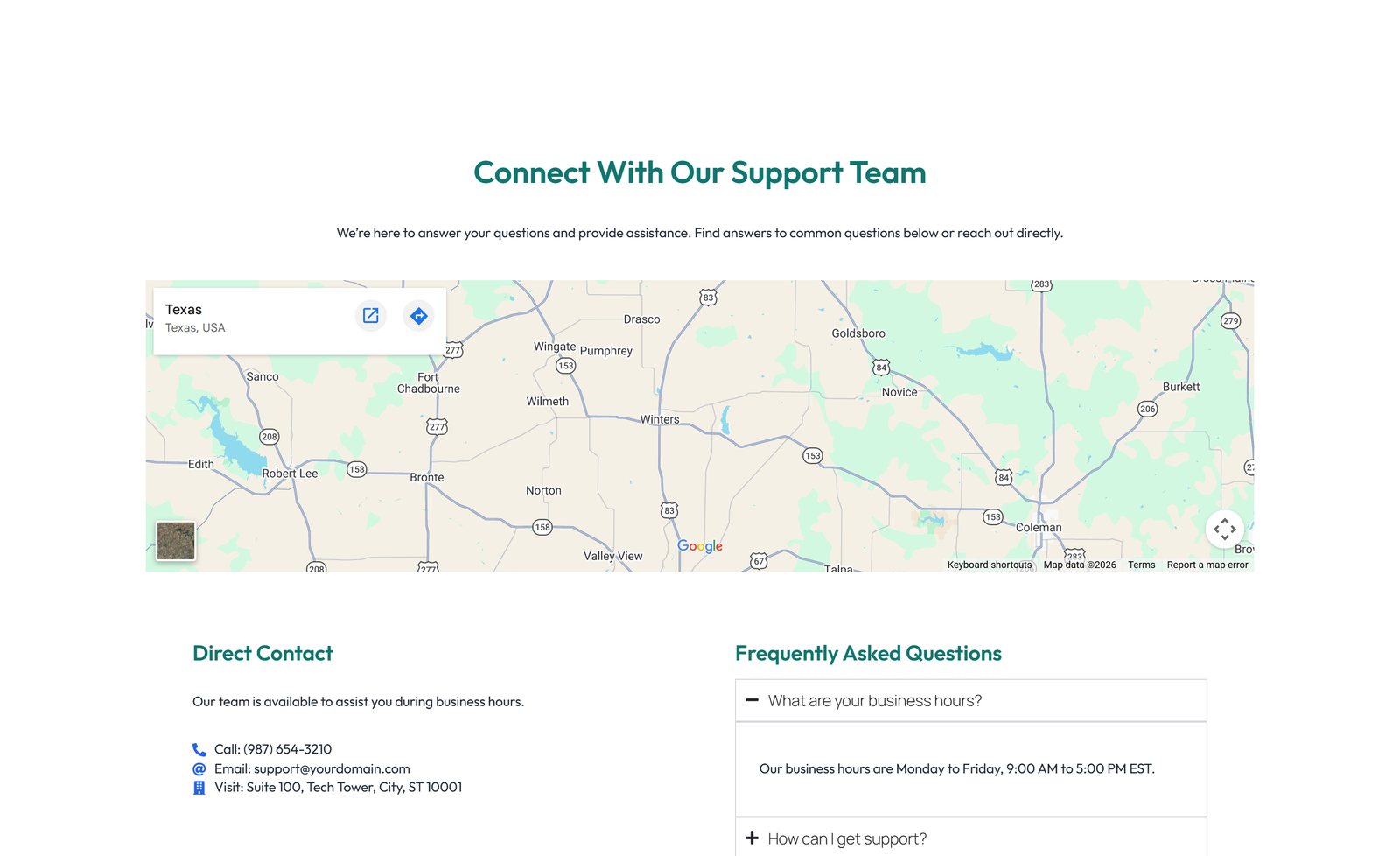 Split Contact with Info Left and Image Right 87 - Elementor component