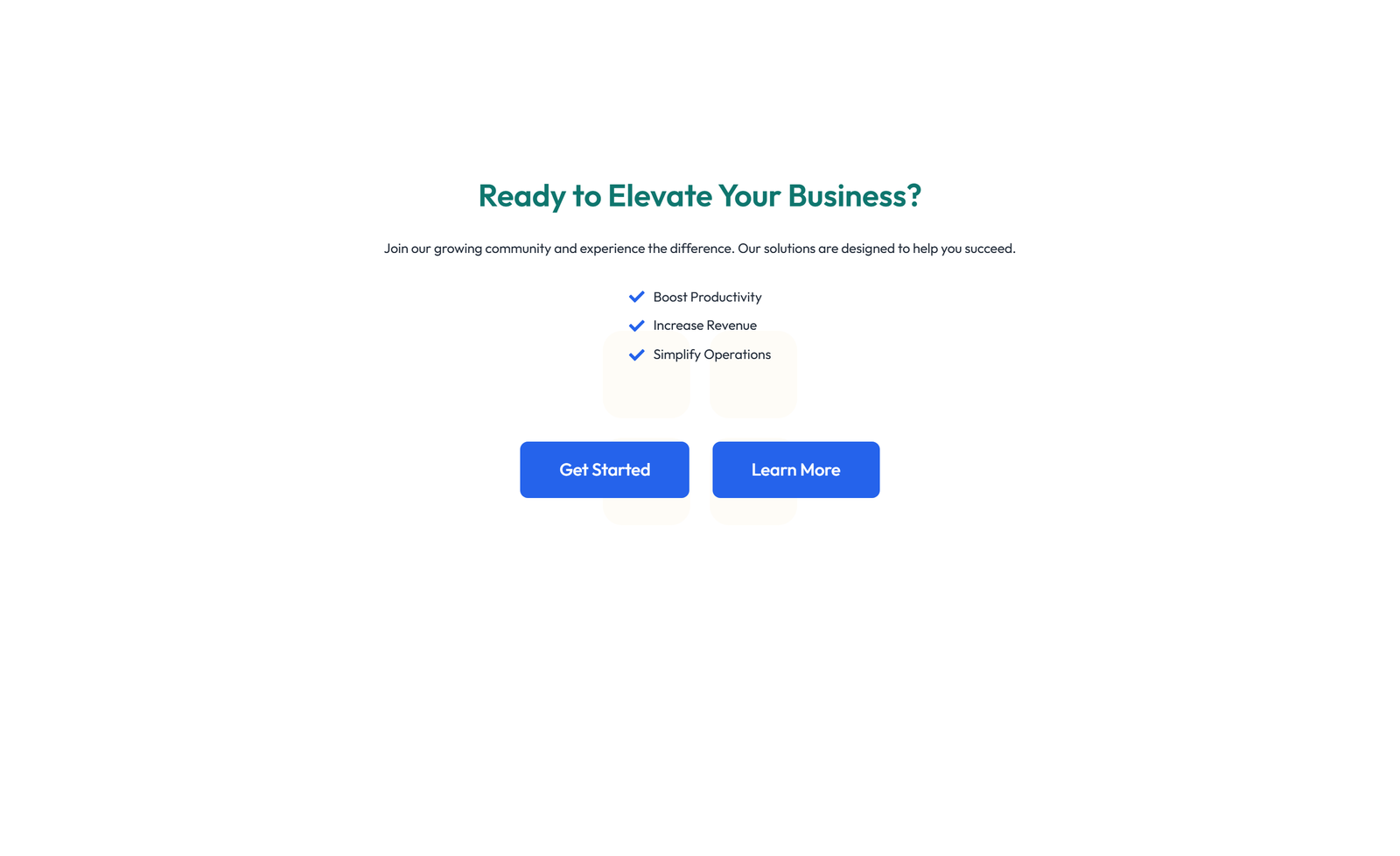 Screenshot of Centered Call to Action with Heading, Subtitle, CTA 4 - Elementor CTA Sections component