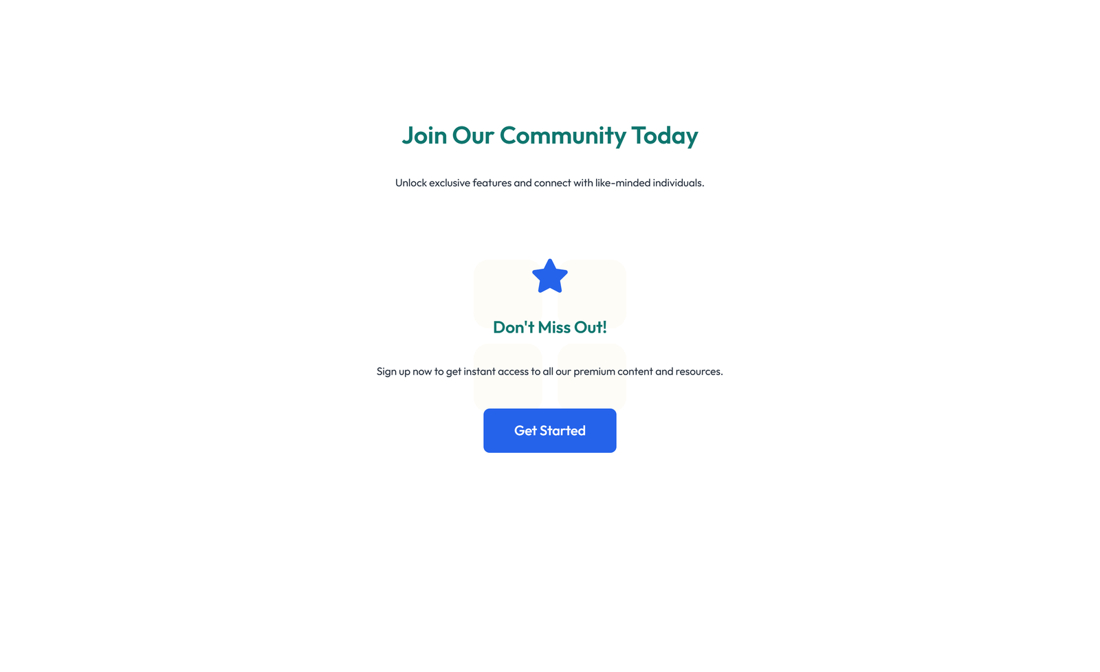 Screenshot of Centered Call to Action with Heading, Subtitle, CTA 8 - Elementor CTA Sections component