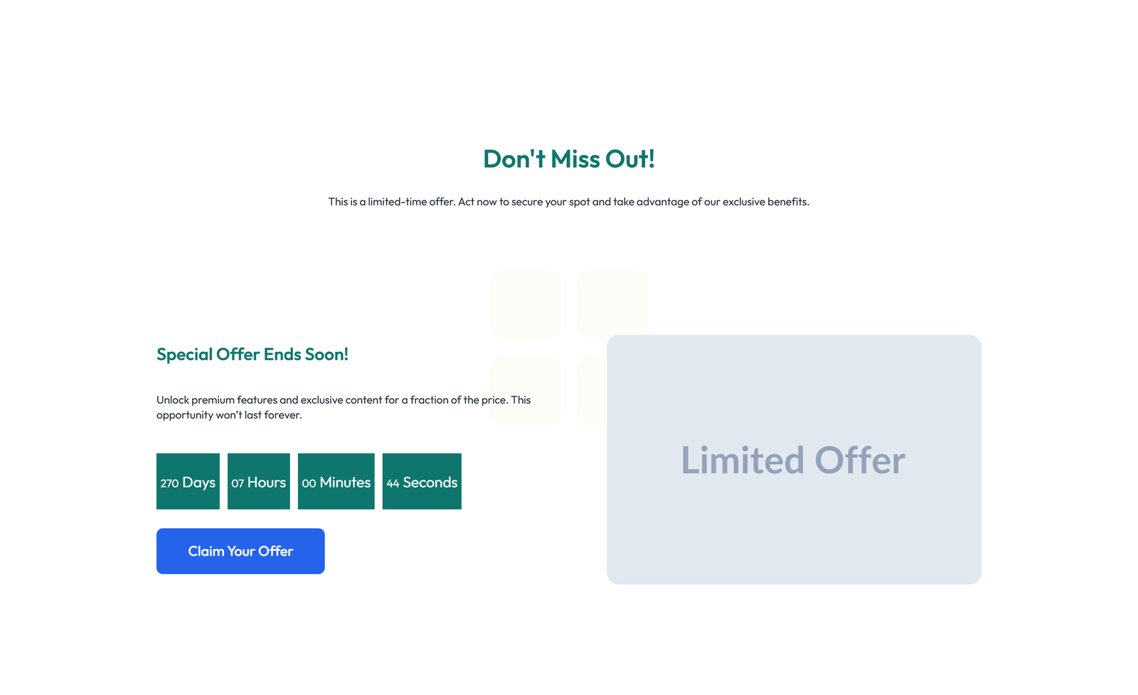 Split Call to Action with Text and Benefits List and 14 - Elementor component