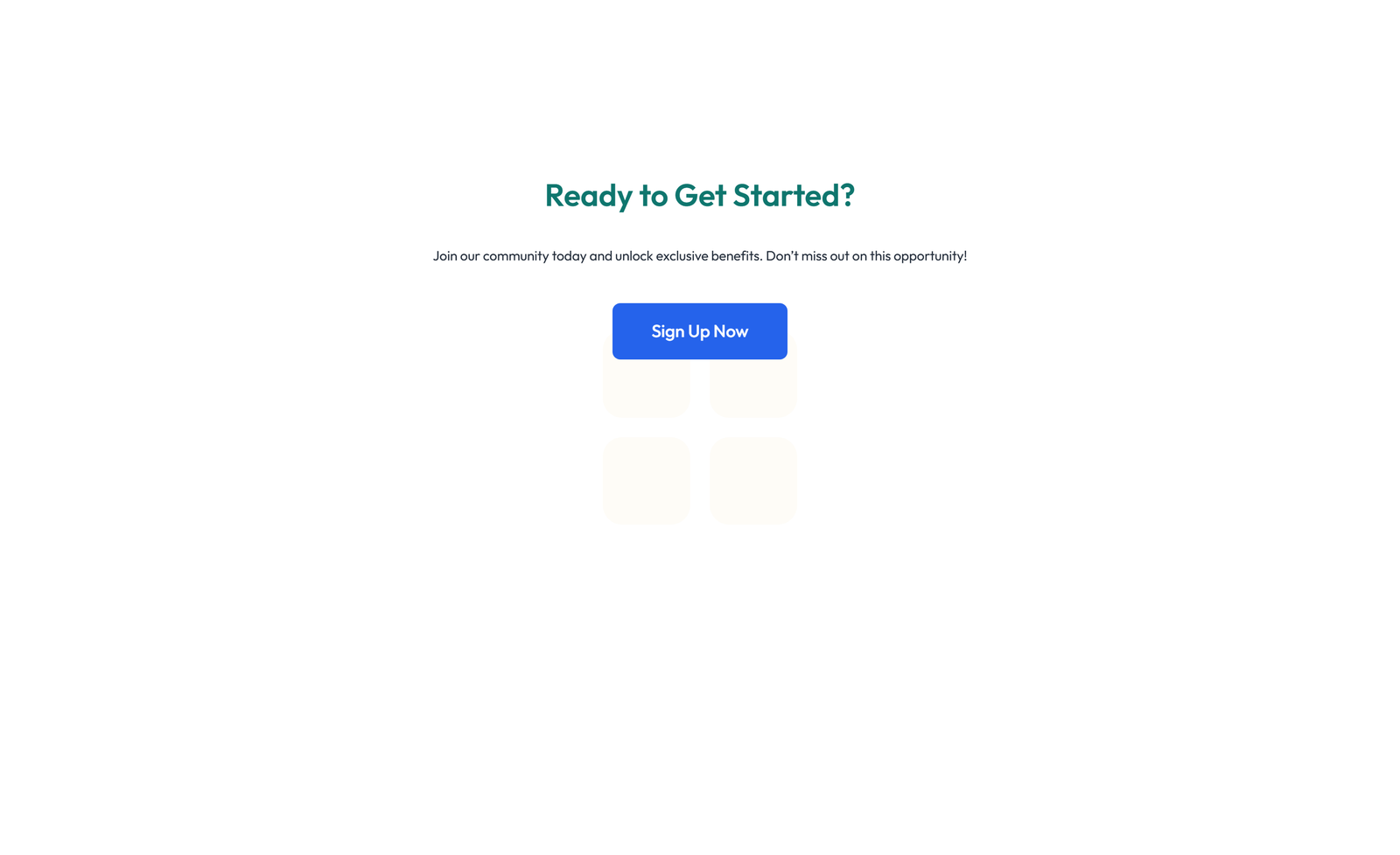 Screenshot of Centered Call to Action with Heading, Subtitle, CTA, Note 20 - Elementor CTA Sections component