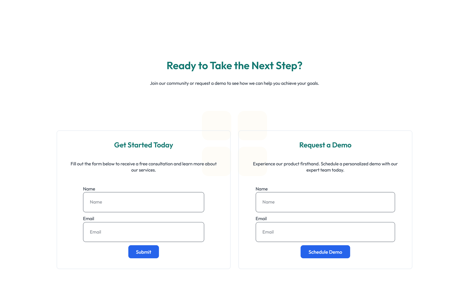 Screenshot of Centered Call to Action with Heading, Two CTA Buttons 23 - Elementor CTA Sections component