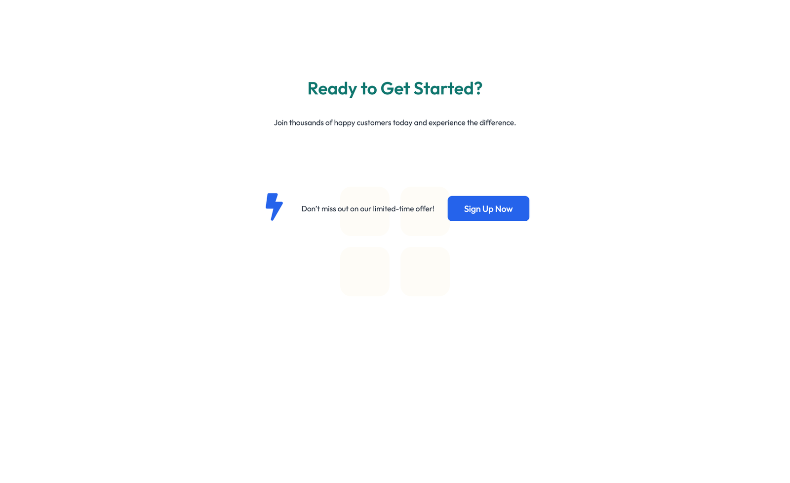 Screenshot of Centered Call to Action with Heading, Subtitle, CTA, Note 24 - Elementor CTA Sections component