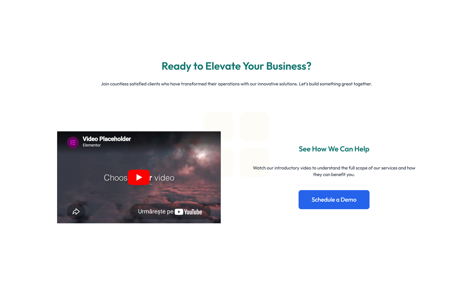 Centered Call to Action with Heading, Subtitle, CTA 35 - Elementor component