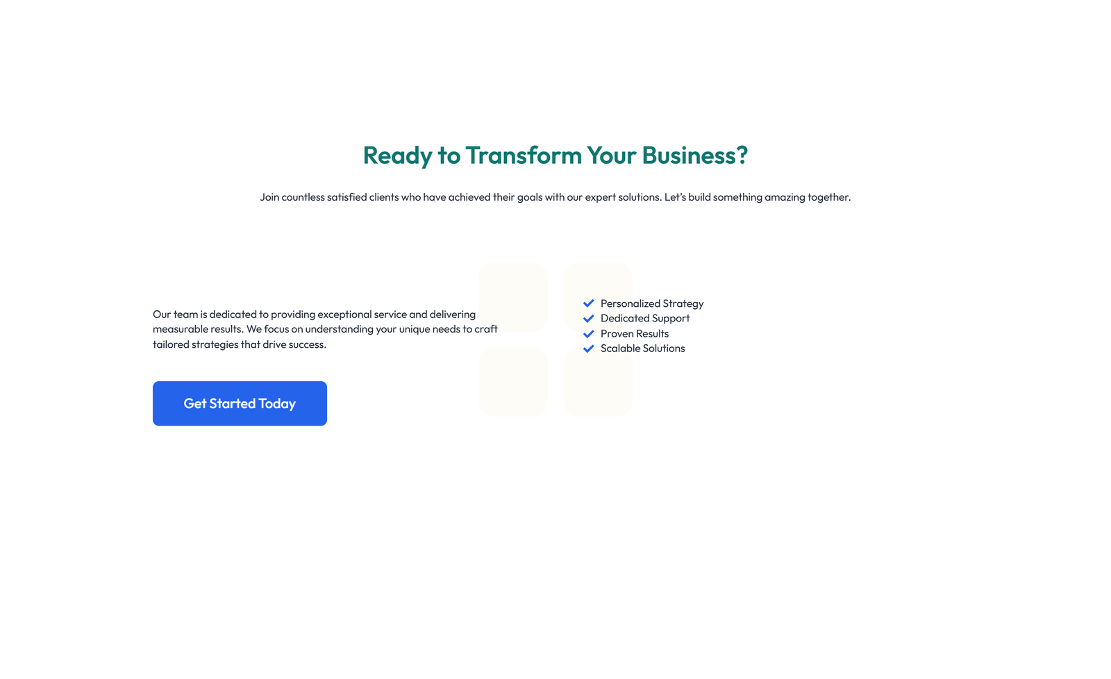 Screenshot of Centered Call to Action with Heading, Subtitle, CTA, Note 41 - Elementor CTA Sections component