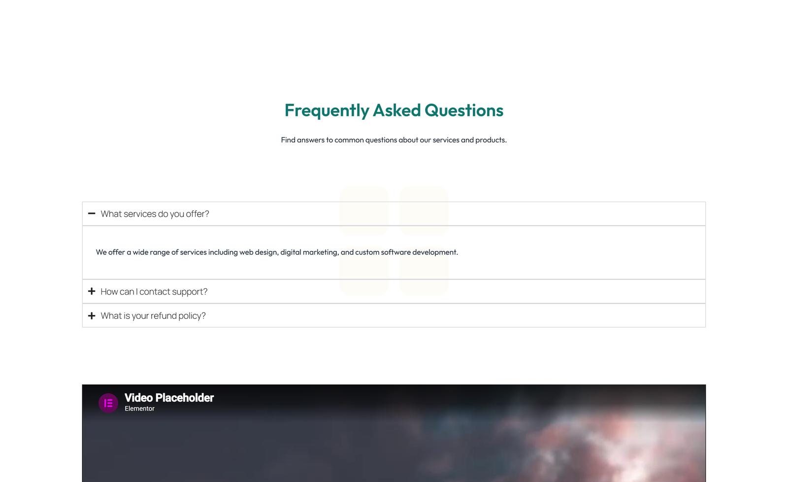 Split FAQ with Text and CTA Left and Accordion Right 79 - Elementor component