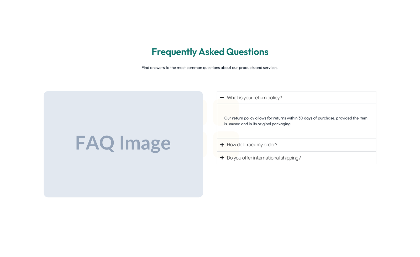 Split FAQ with Text and CTA Left and Accordion Right 96 - Elementor component