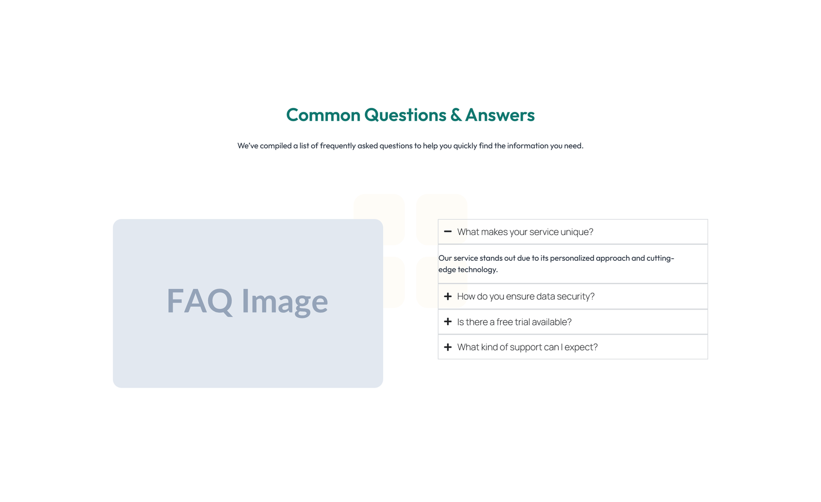 Centered FAQ with Accordion, Follow-up CTA 96 - Elementor component