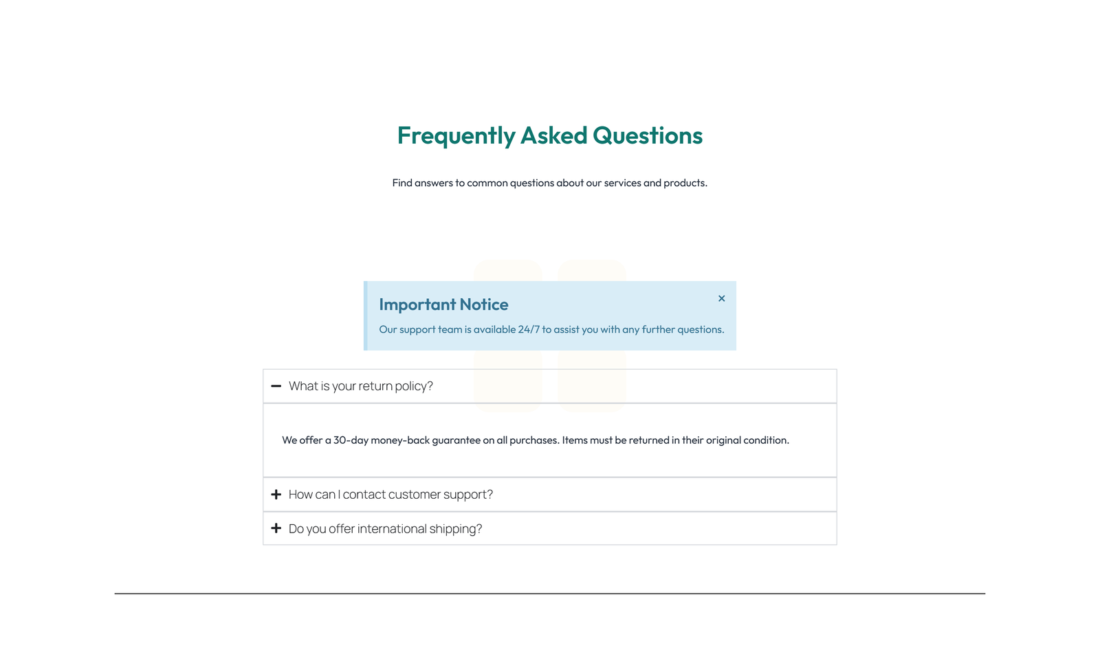 Centered FAQ with Accordion, Follow-up CTA 99 - Elementor component