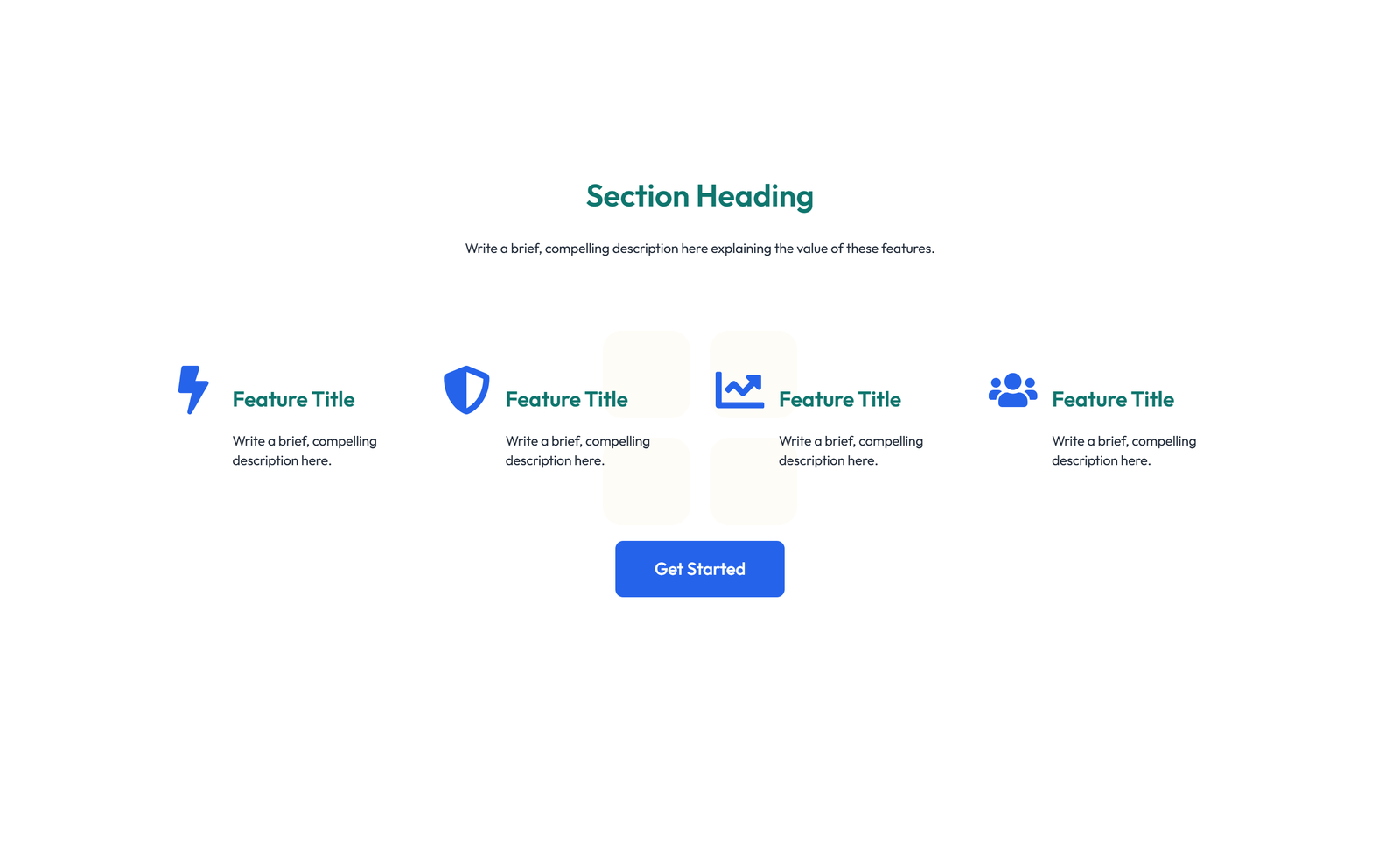Screenshot of Feature Grid with 2-column Image, Title, Text Cards 2 - Elementor Feature Sections component