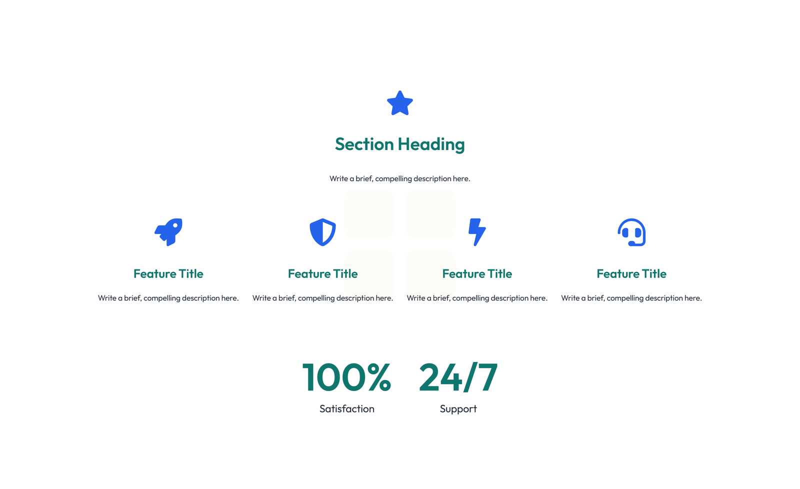 Screenshot of Feature Grid with 3-column Icon, Title, Text, CTA Cards 2 - Elementor Feature Sections component