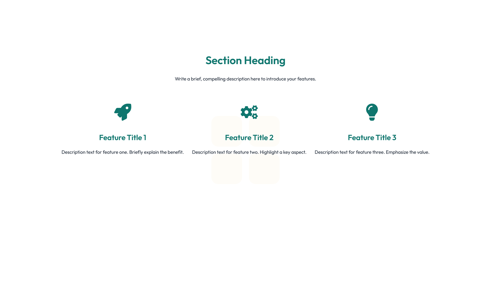 Screenshot of Feature Grid with 4-column Icon-box Cards 3 - Elementor Feature Sections component