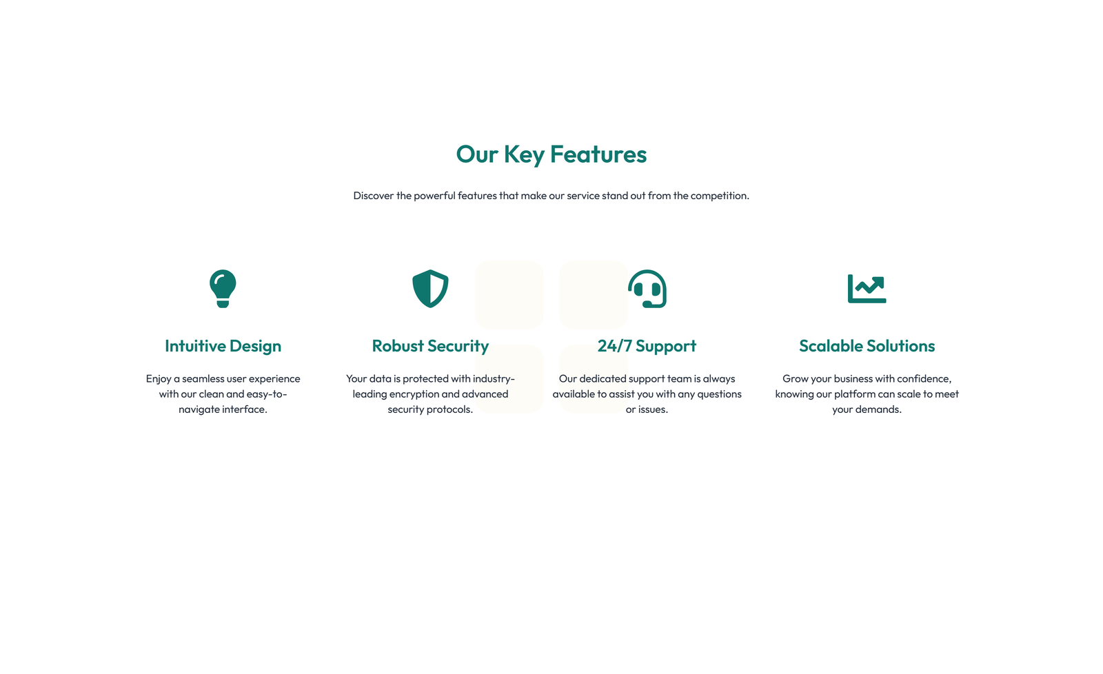 Screenshot of Feature Grid with 3-column Icon, Title, Text, CTA Cards 5 - Elementor Feature Sections component