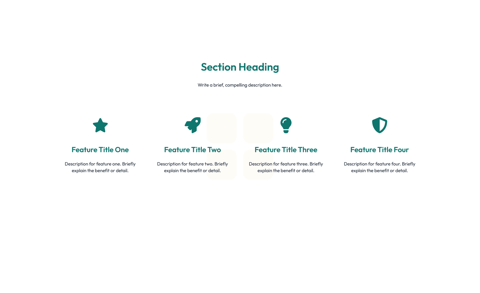 Screenshot of Feature Grid with 3-column Icon, Title, Text Cards 6 - Elementor Feature Sections component