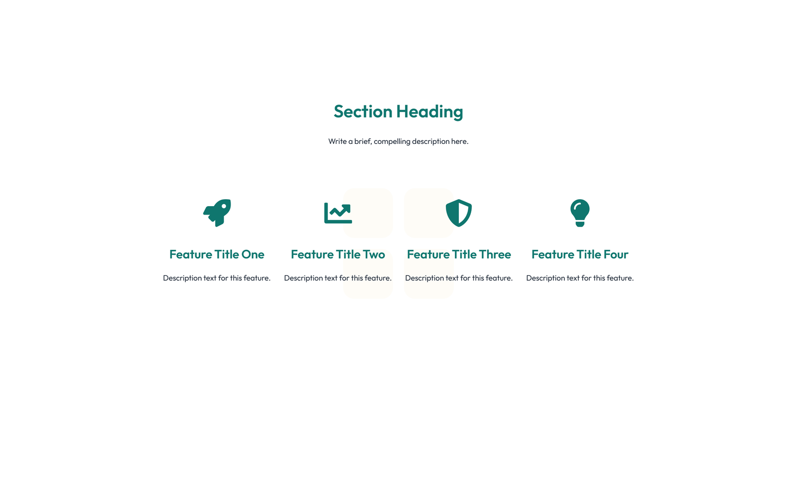 Screenshot of Feature Grid with 4-column Icon-box Cards 7 - Elementor Feature Sections component
