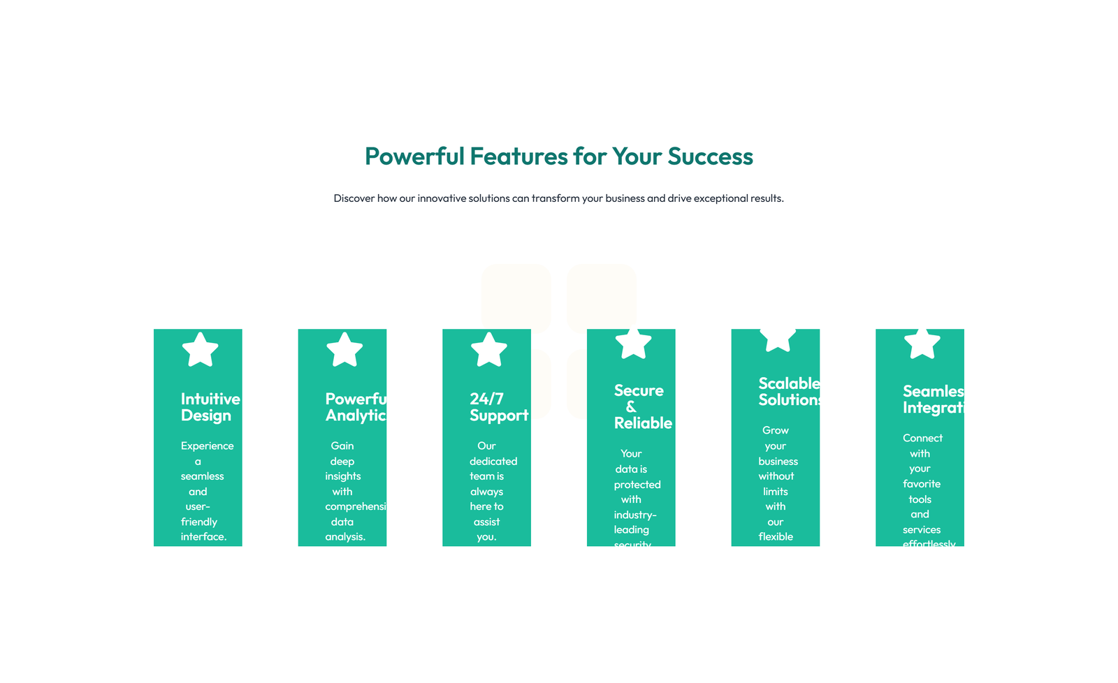 Feature Grid with 3-column Icon, Title, Text Cards 9 - Elementor component