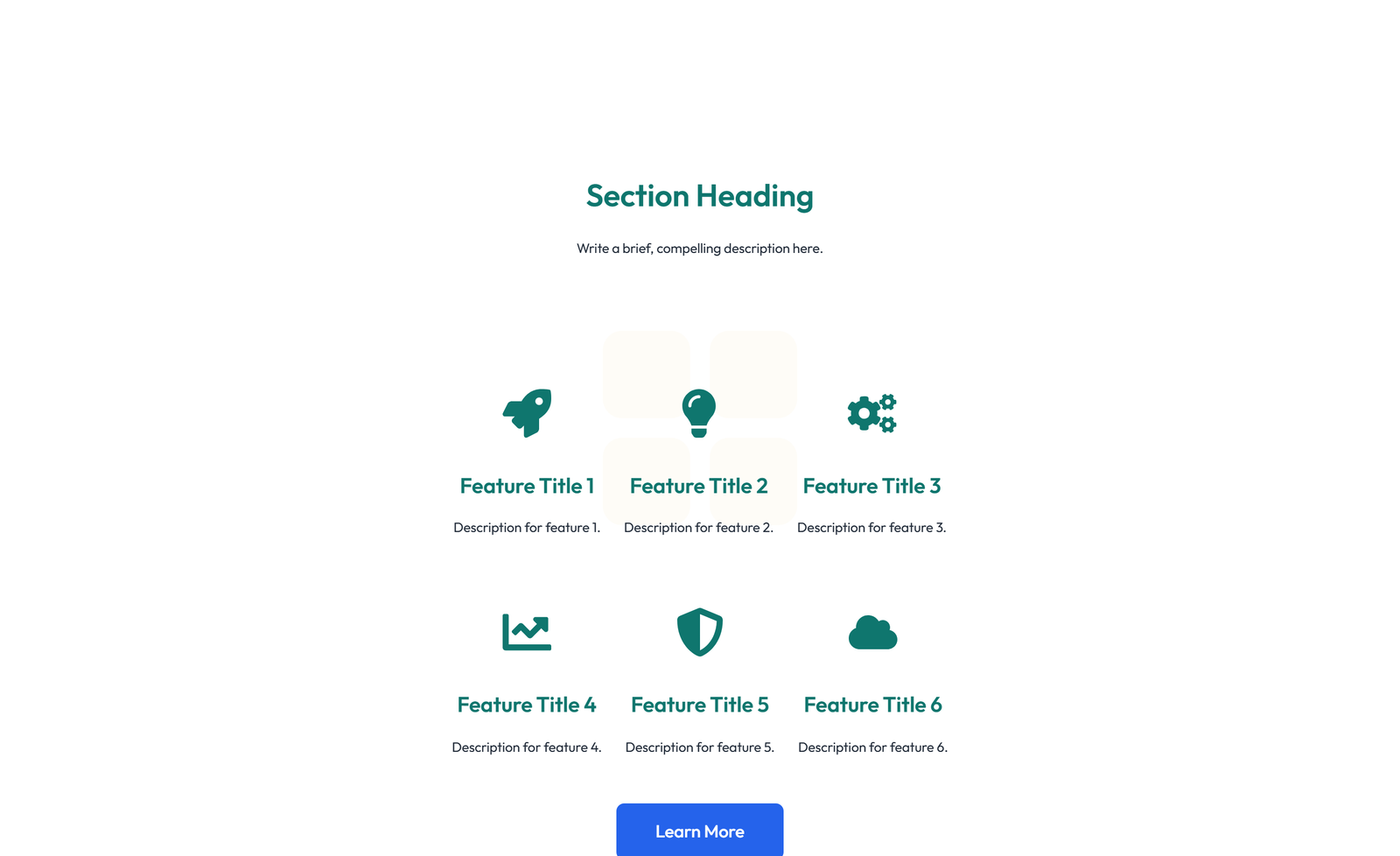 Screenshot of Feature Grid with 4-column Icon-box Cards 9 - Elementor Feature Sections component