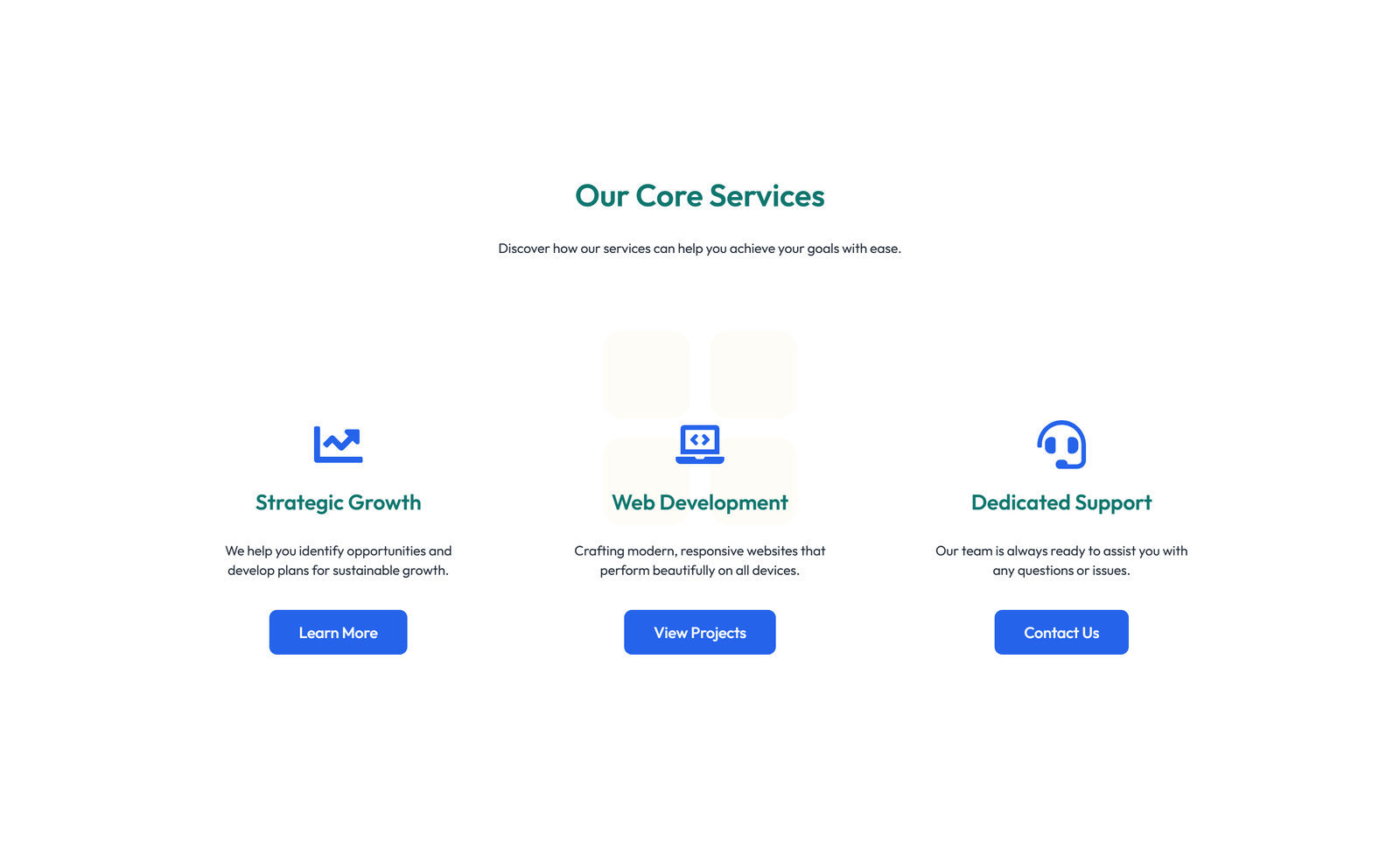 Screenshot of Feature Grid with 4-column Icon-box Cards 13 - Elementor Feature Sections component