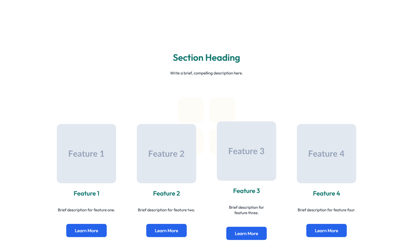 Feature Grid with 2-column Image, Title, Text Cards 15 - Elementor component