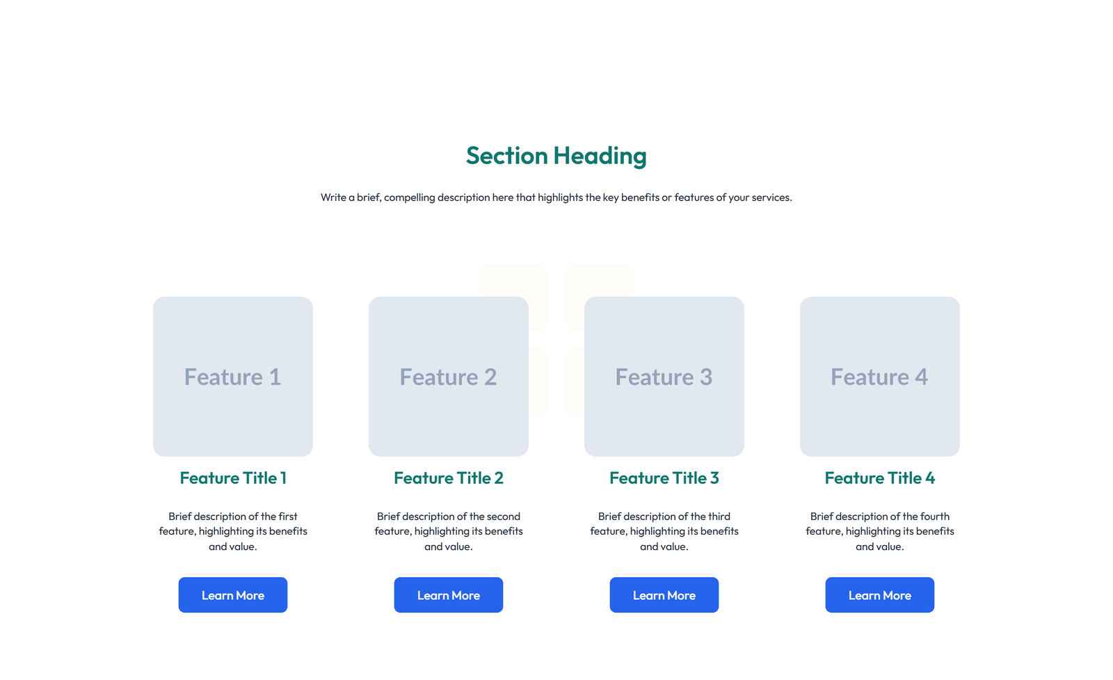 Feature Grid with 3-column Icon, Title, Text Cards 16 - Elementor component