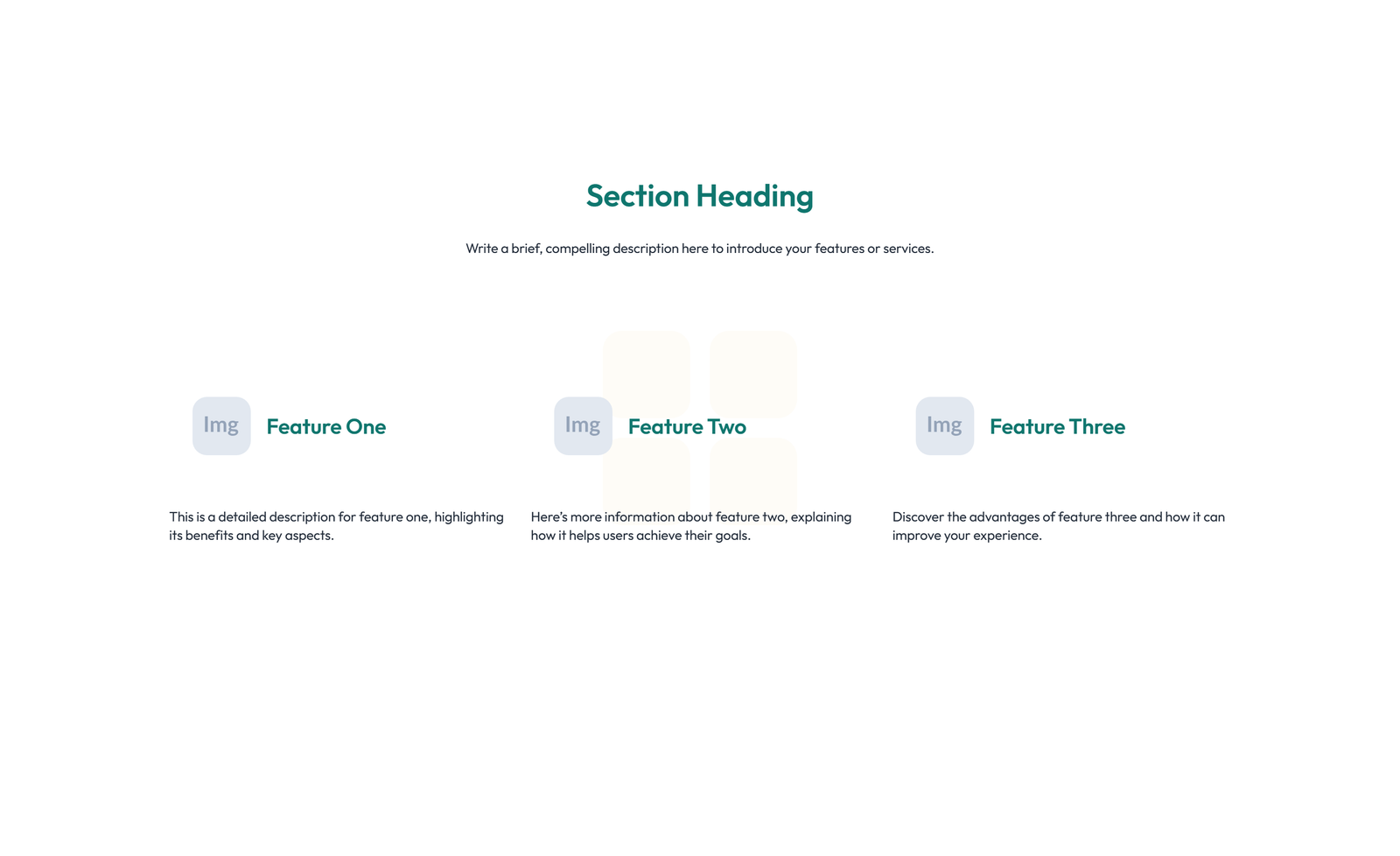 Screenshot of Feature Grid with 4-column Icon-box Cards 17 - Elementor Feature Sections component