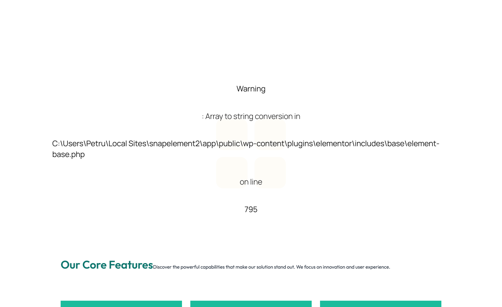 Screenshot of Feature Grid with 3-column Icon, Title, Text Cards 18 - Elementor Feature Sections component