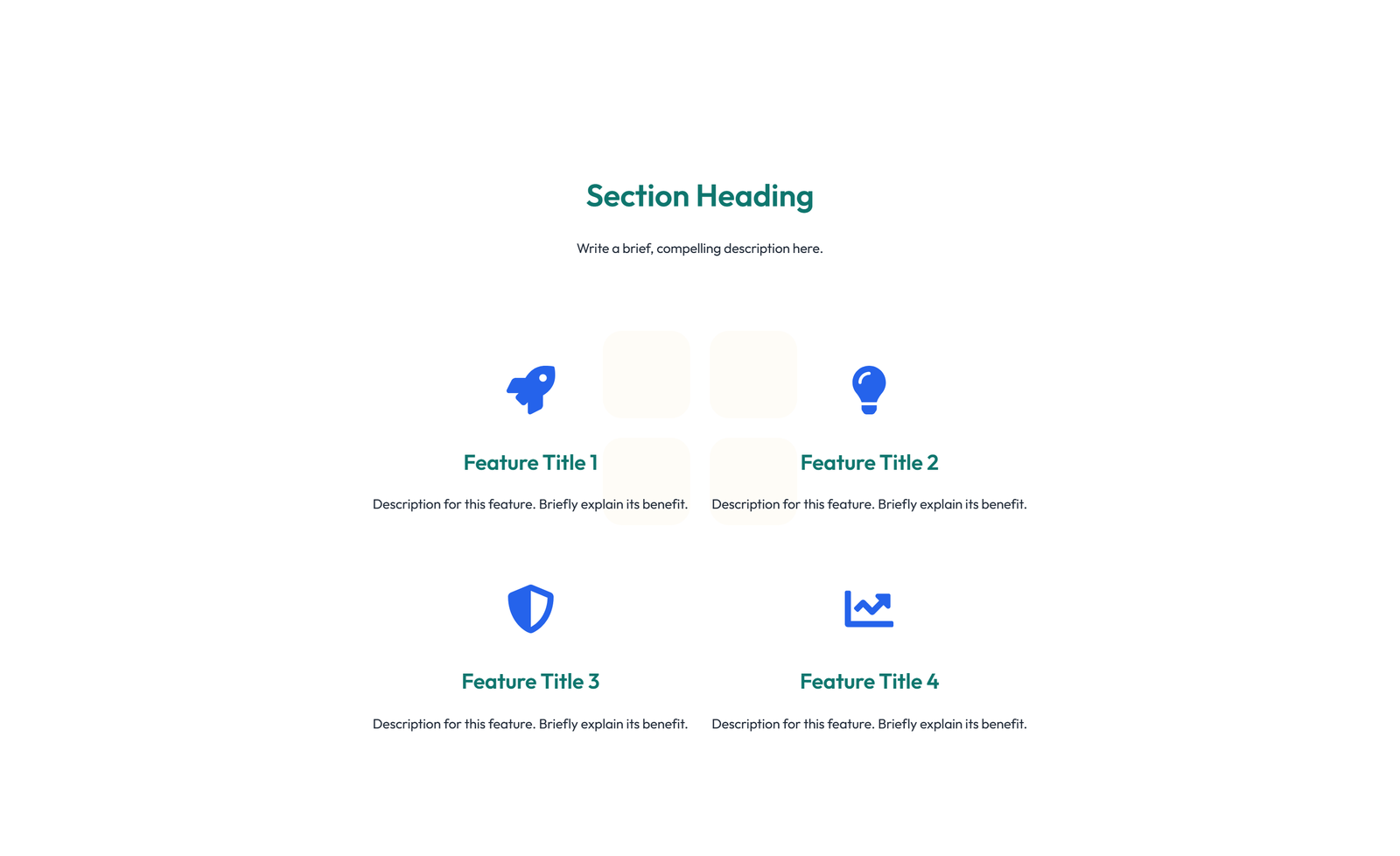 Screenshot of Feature Grid with 3-column Icon, Title, Text Cards 19 - Elementor Feature Sections component
