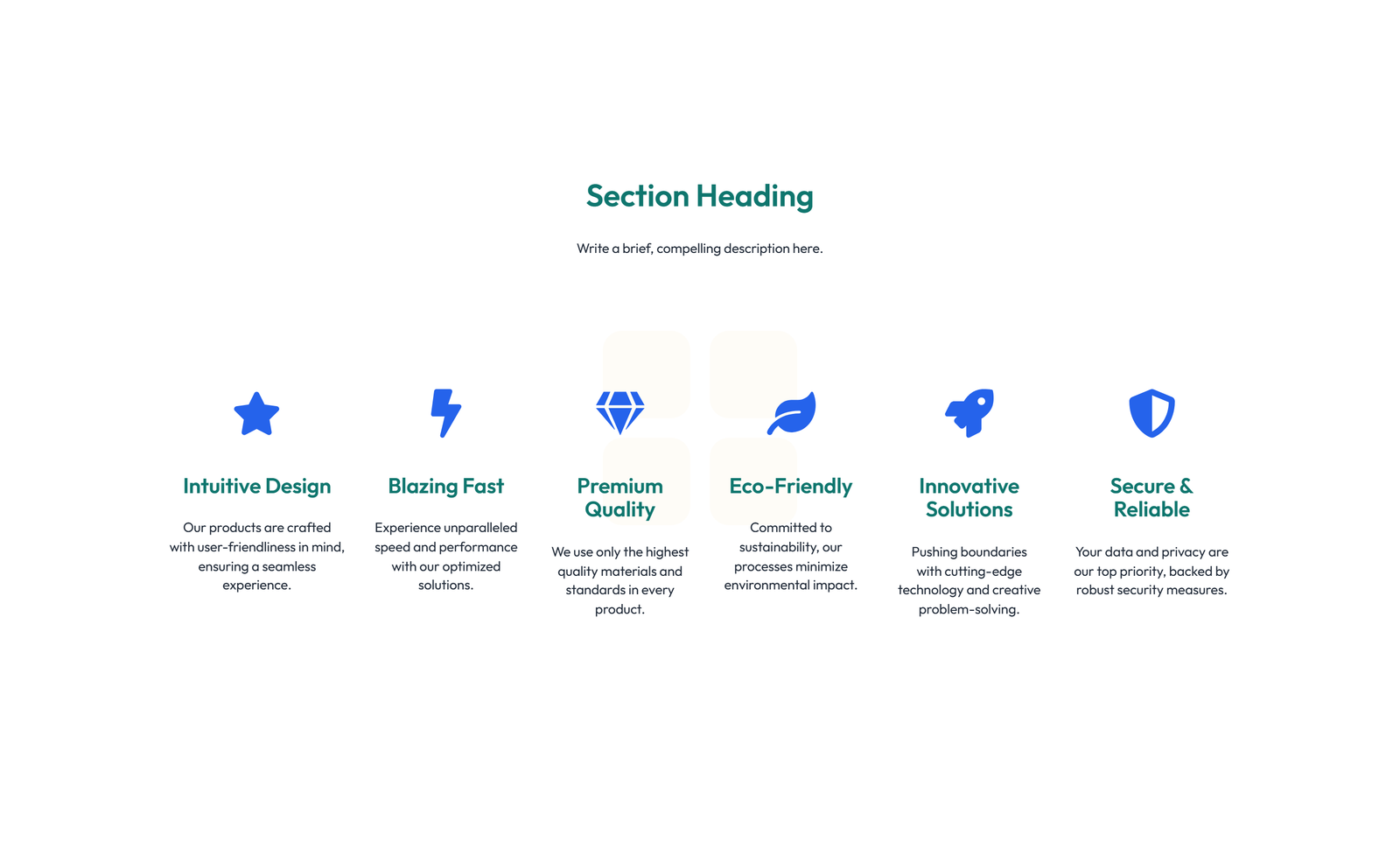 Feature Grid with 4-column Icon-box Cards 21 - Elementor component