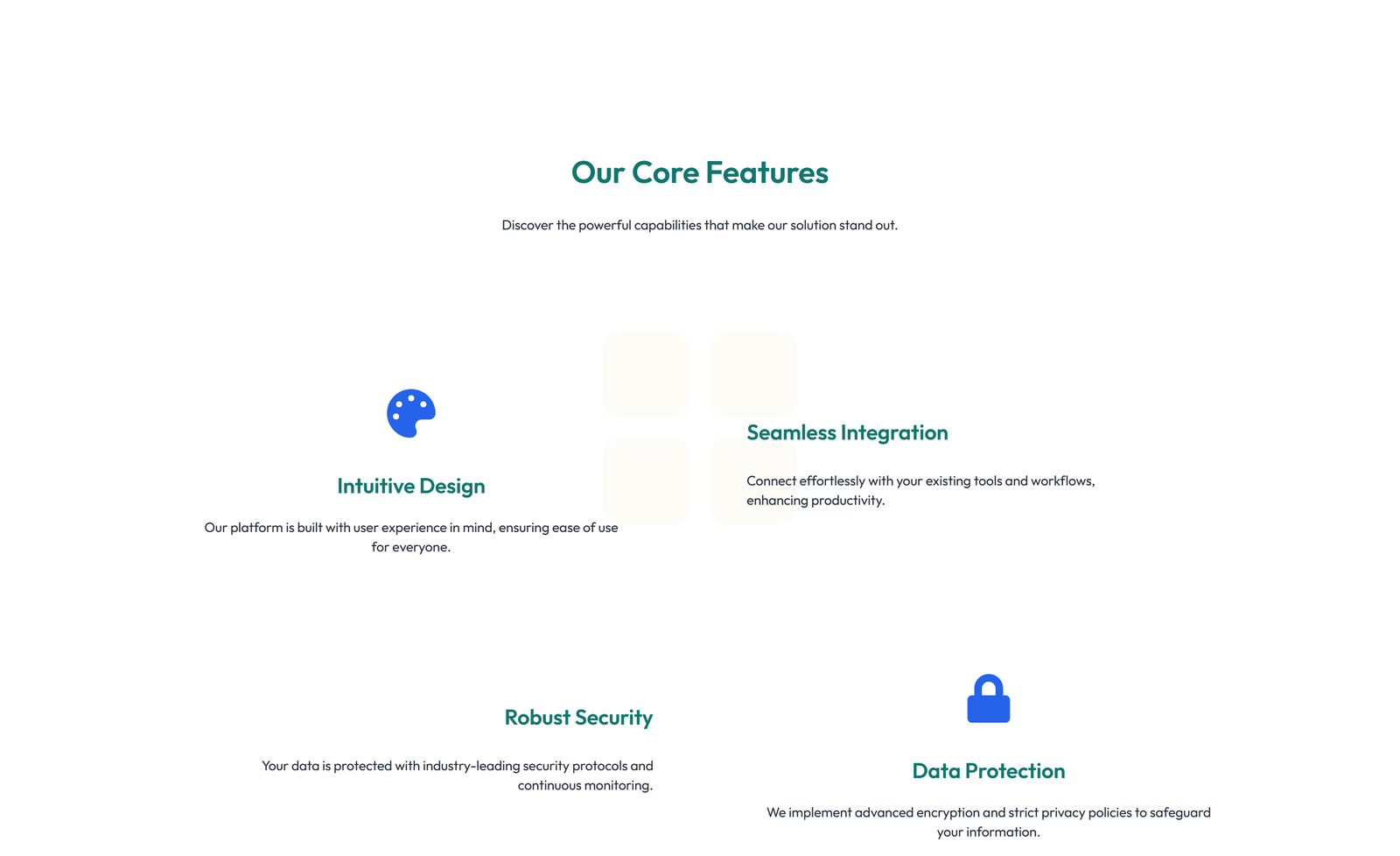 Screenshot of Feature Grid with 3-column Icon, Title, Text, CTA Cards 25 - Elementor Feature Sections component