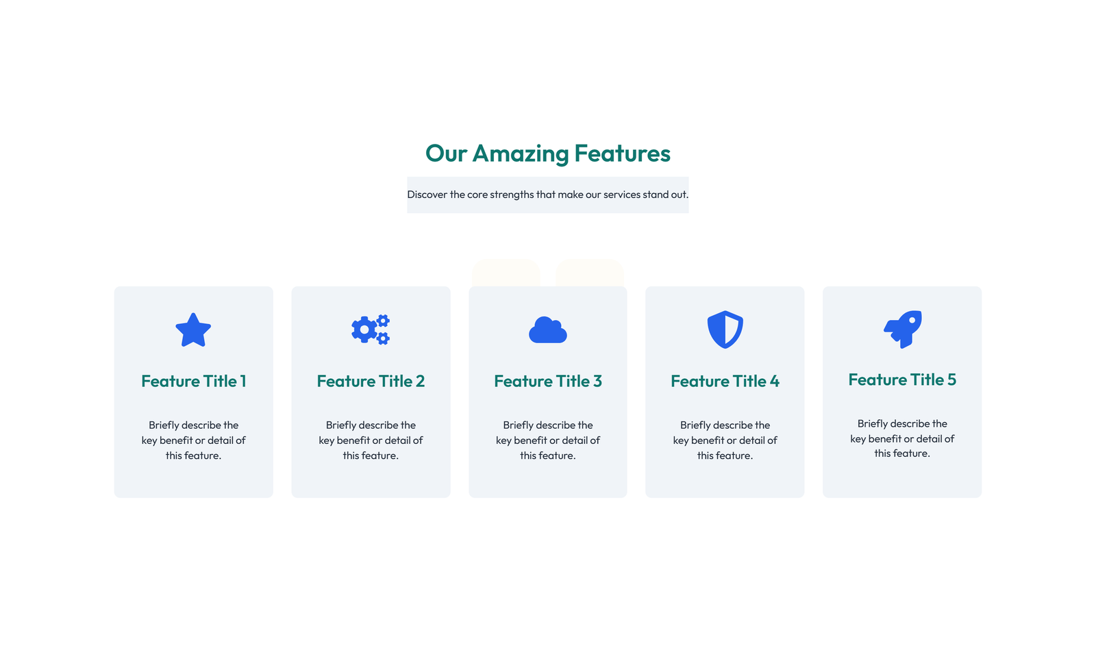 Screenshot of Feature Grid with 4-column Icon-box Cards 28 - Elementor Feature Sections component