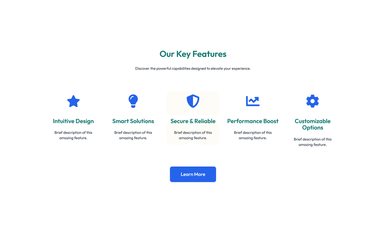 Screenshot of Feature Grid with 2-column Image, Title, Text Cards 29 - Elementor Feature Sections component