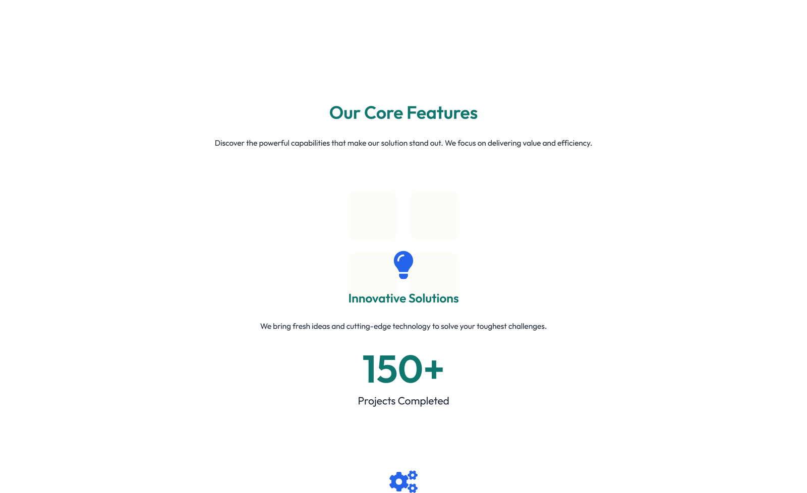 Screenshot of Feature Grid with 3-column Icon, Title, Text Cards 32 - Elementor Feature Sections component