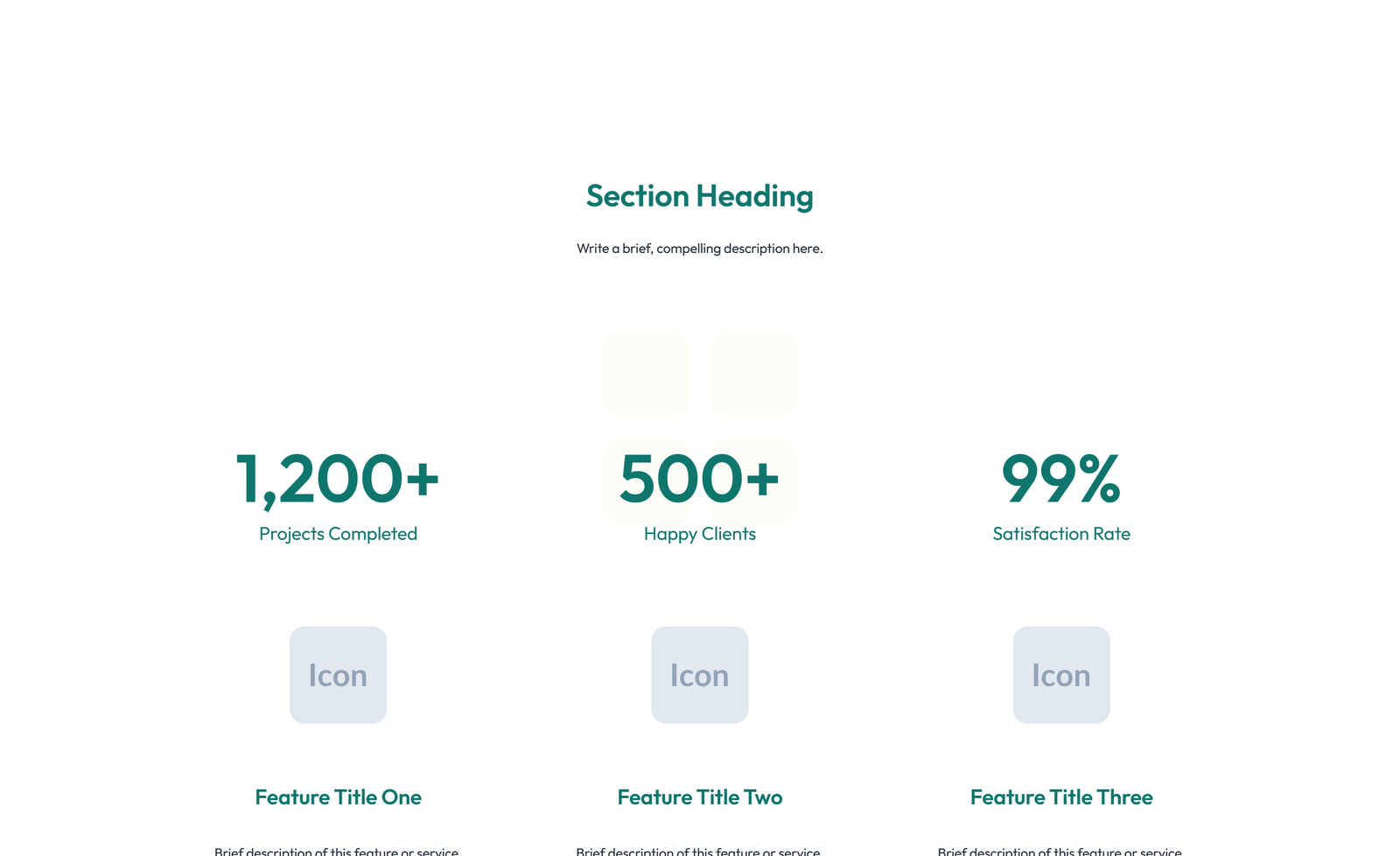 Screenshot of Feature Grid with 3-column Icon, Title, Text, CTA Cards 39 - Elementor Feature Sections component