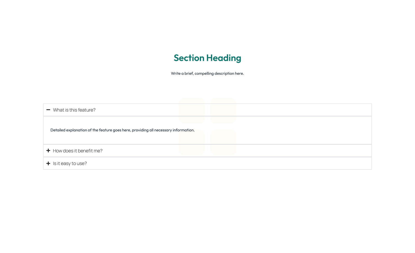 Screenshot of Feature Grid with 4-column Icon-box Cards 46 - Elementor Feature Sections component