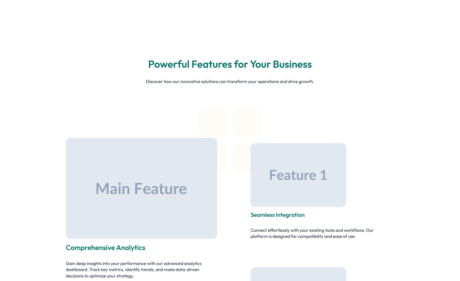 Feature Grid with 3-column Icon, Title, Text, CTA Cards 48 - Elementor component