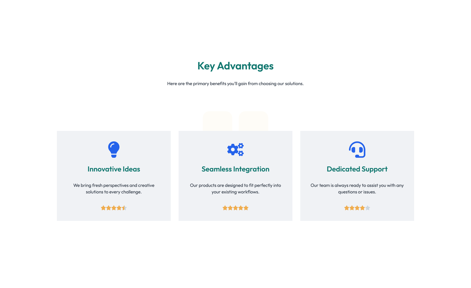 Screenshot of Feature Grid with 3-column Icon, Title, Text, CTA Cards 50 - Elementor Feature Sections component