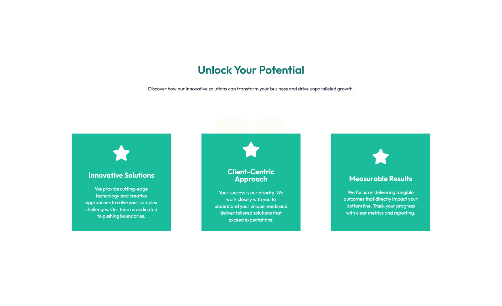Feature Grid with 3-column Icon, Title, Text Cards 54 - Elementor component
