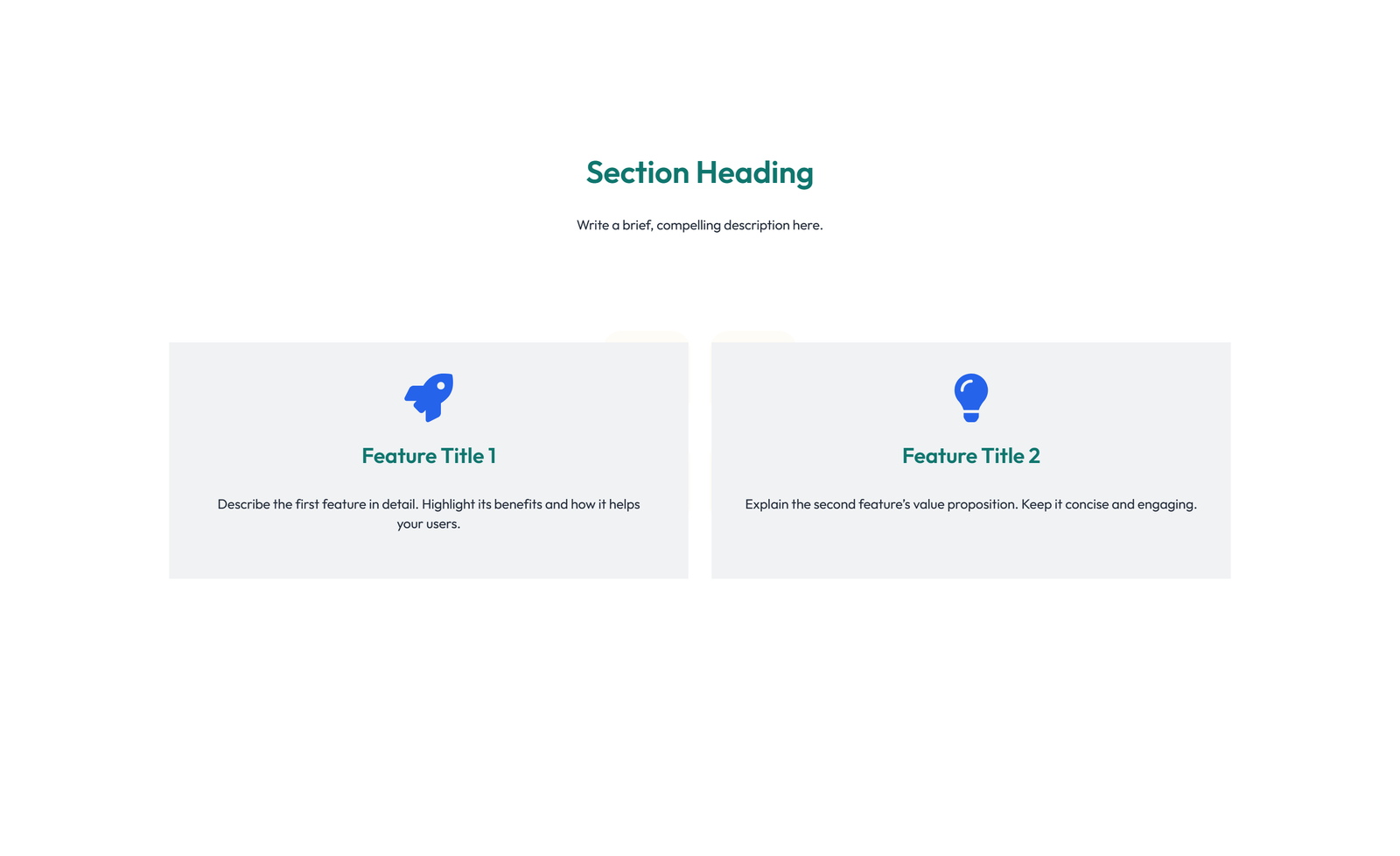 Screenshot of Feature Grid with 2-column Image, Title, Text Cards 57 - Elementor Feature Sections component