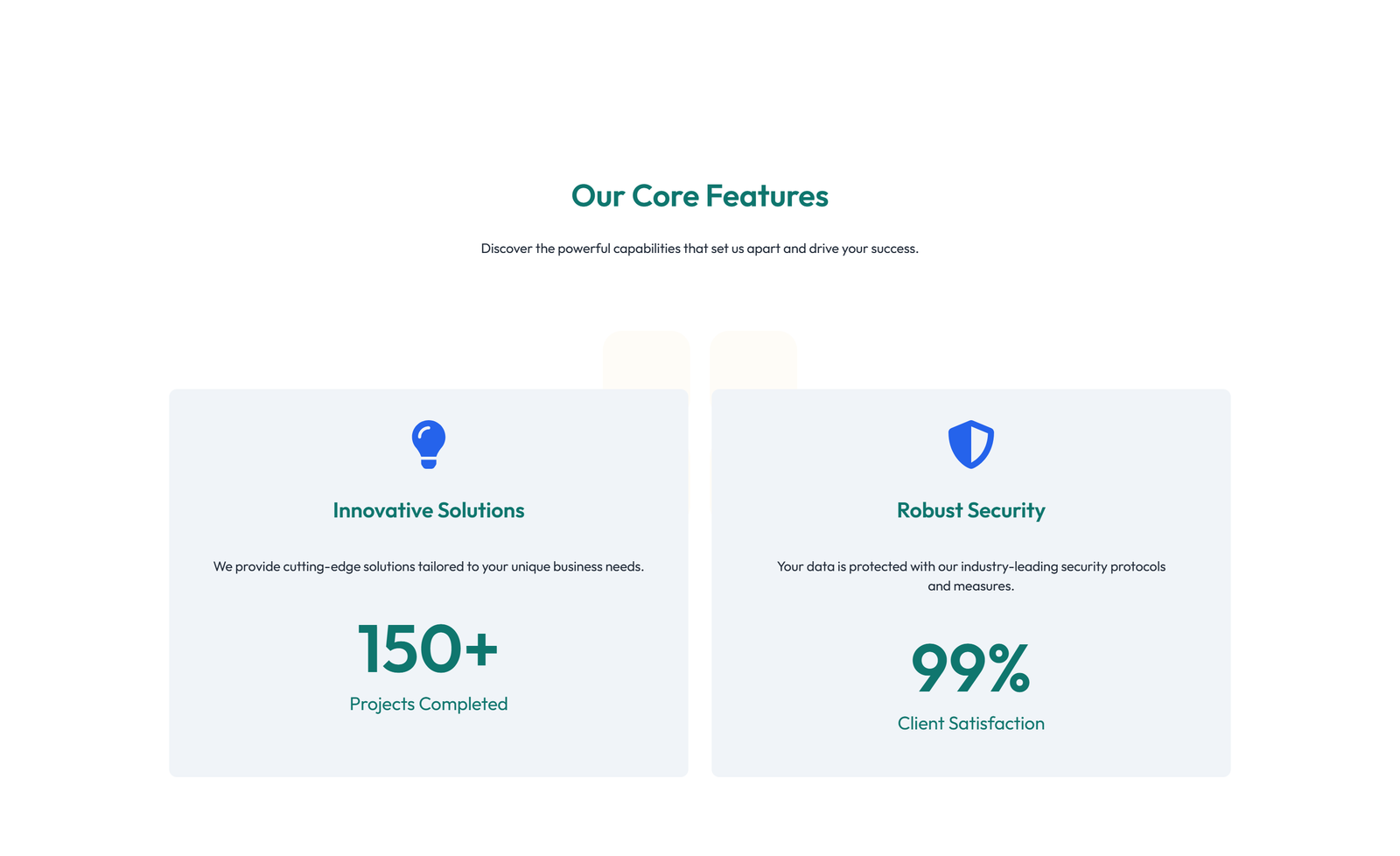 Screenshot of Feature Grid with 3-column Icon, Title, Text Cards 59 - Elementor Feature Sections component