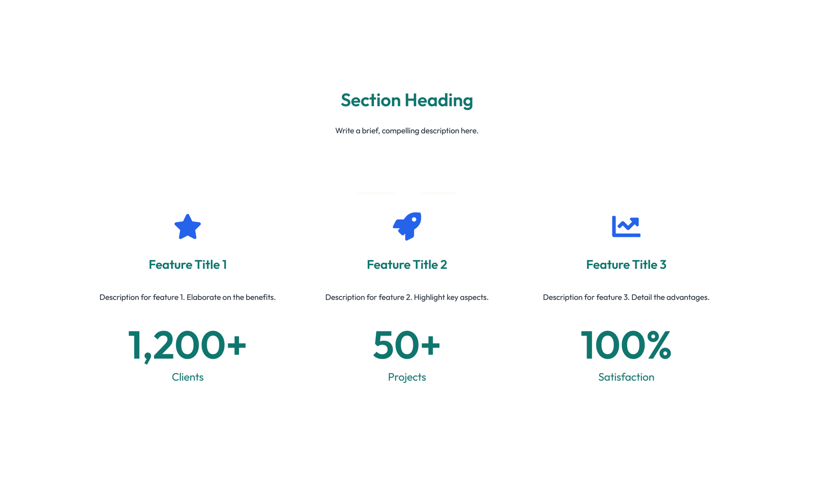 Screenshot of Feature Grid with 4-column Icon-box Cards 61 - Elementor Feature Sections component