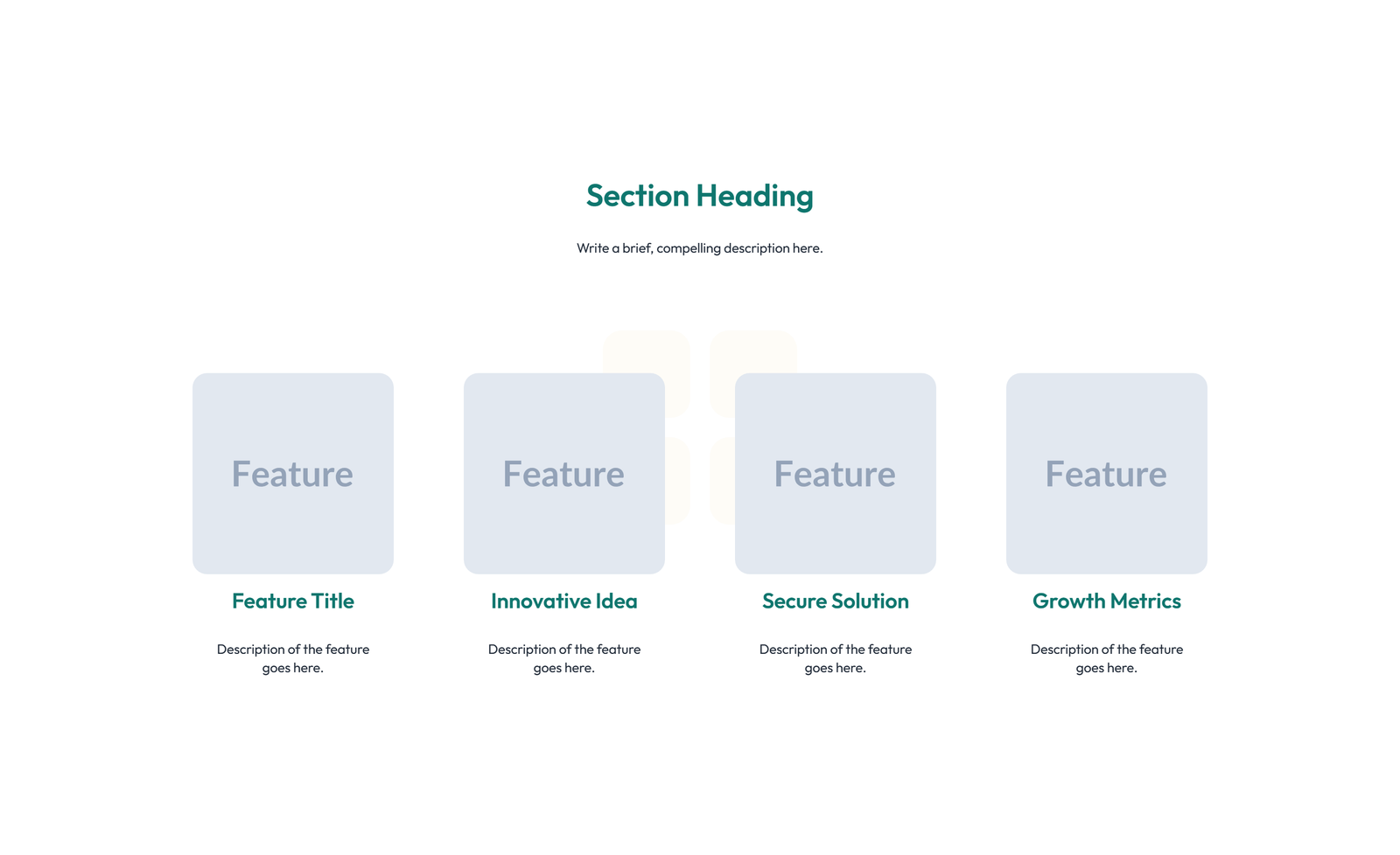 Feature Grid with 4-column Icon-box Cards 62 - Elementor component
