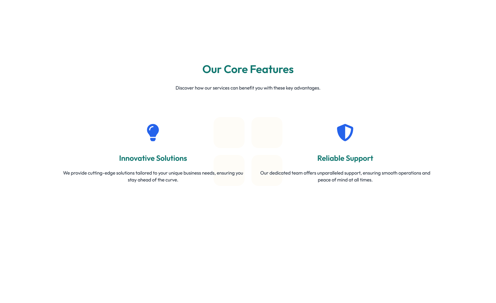 Screenshot of Feature Grid with 4-column Icon-box Cards 66 - Elementor Feature Sections component