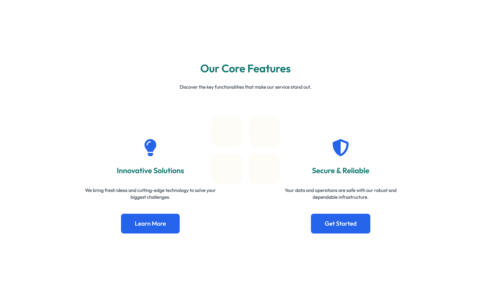 Screenshot of Feature Grid with 4-column Icon-box Cards 67 - Elementor Feature Sections component