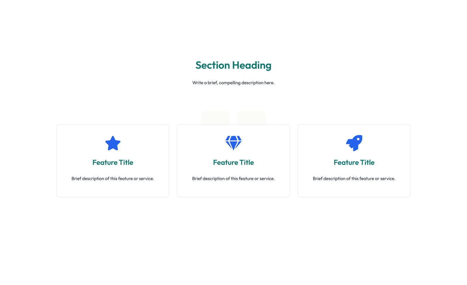Screenshot of Feature Grid with 3-column Icon, Title, Text, CTA Cards 68 - Elementor Feature Sections component