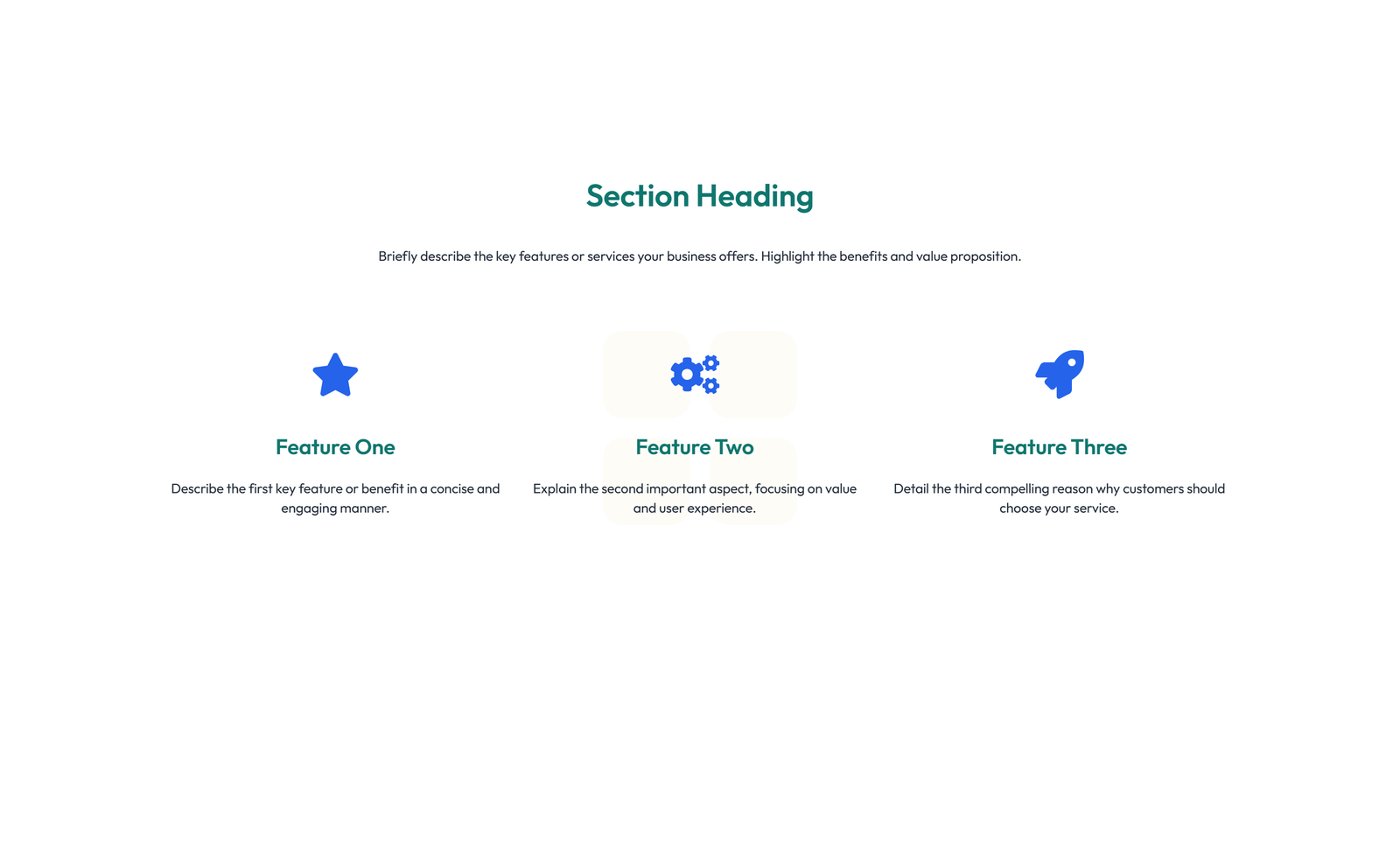 Screenshot of Feature Grid with 2-column Image, Title, Text Cards 70 - Elementor Feature Sections component