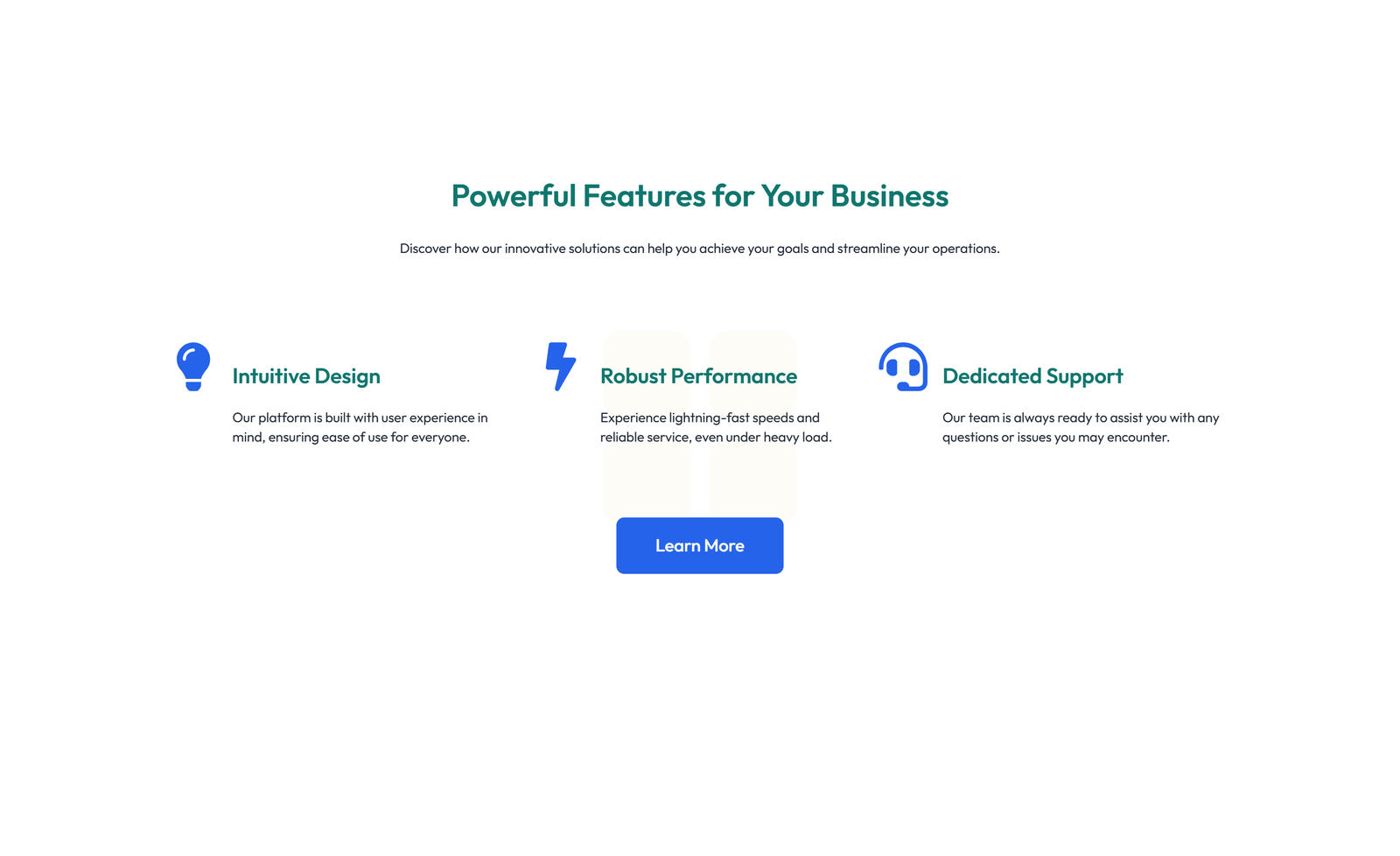 Screenshot of Feature Grid with 2-column Image, Title, Text Cards 74 - Elementor Feature Sections component
