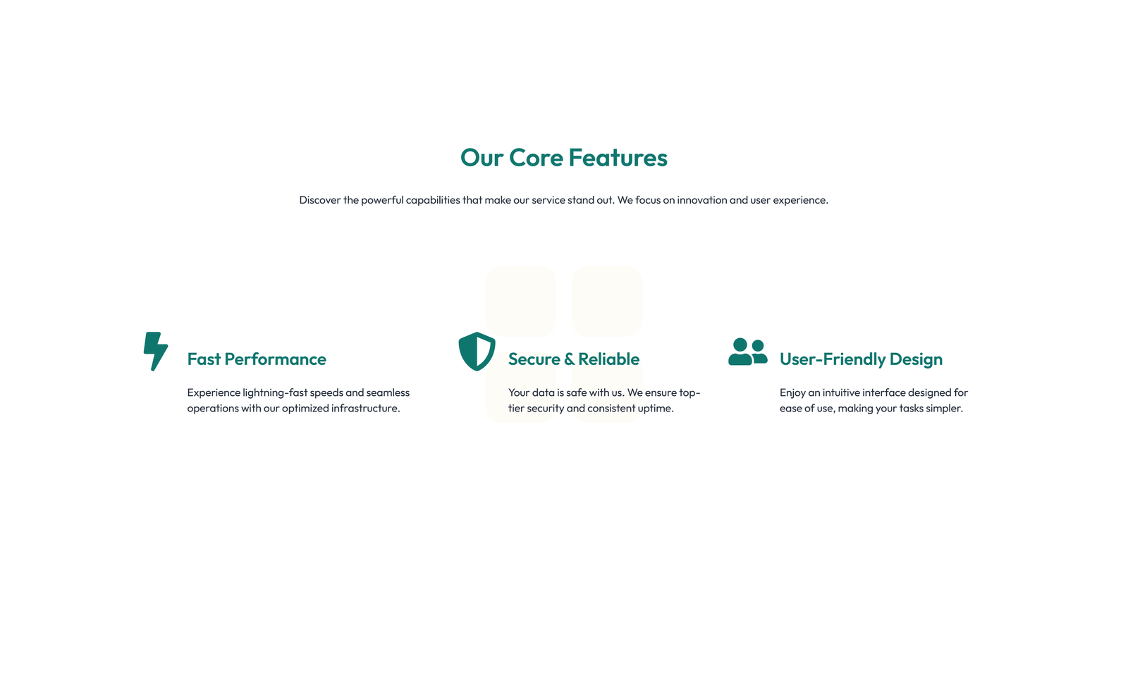 Screenshot of Feature Grid with 3-column Icon, Title, Text, CTA Cards 74 - Elementor Feature Sections component