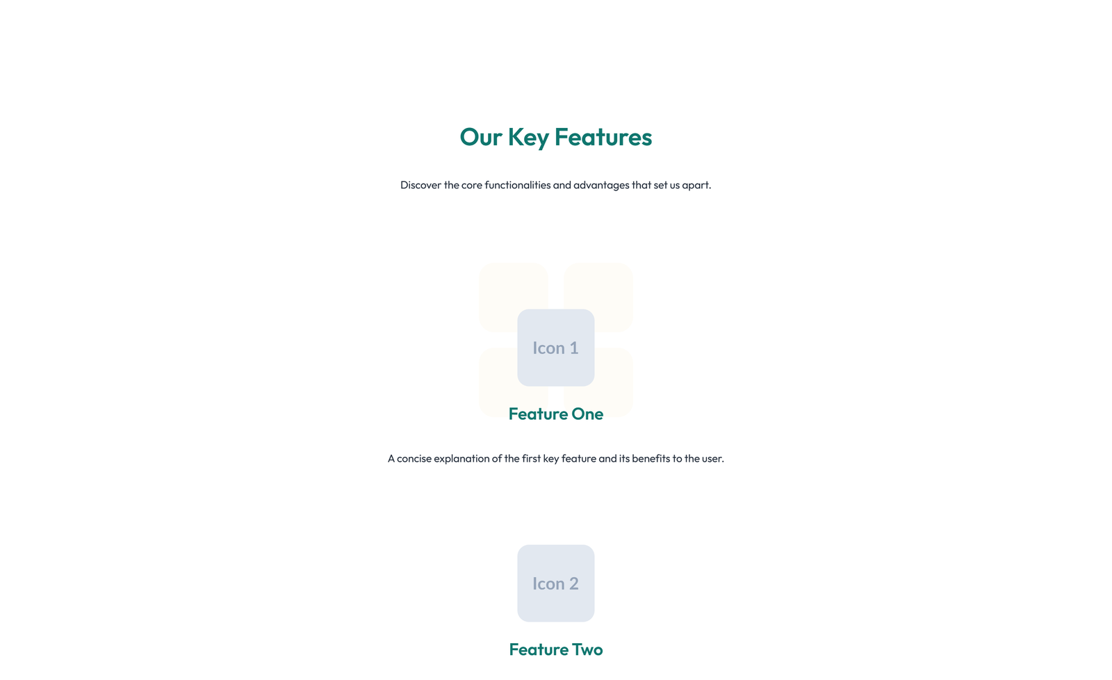 Screenshot of Feature Grid with 3-column Icon, Title, Text Cards 78 - Elementor Feature Sections component